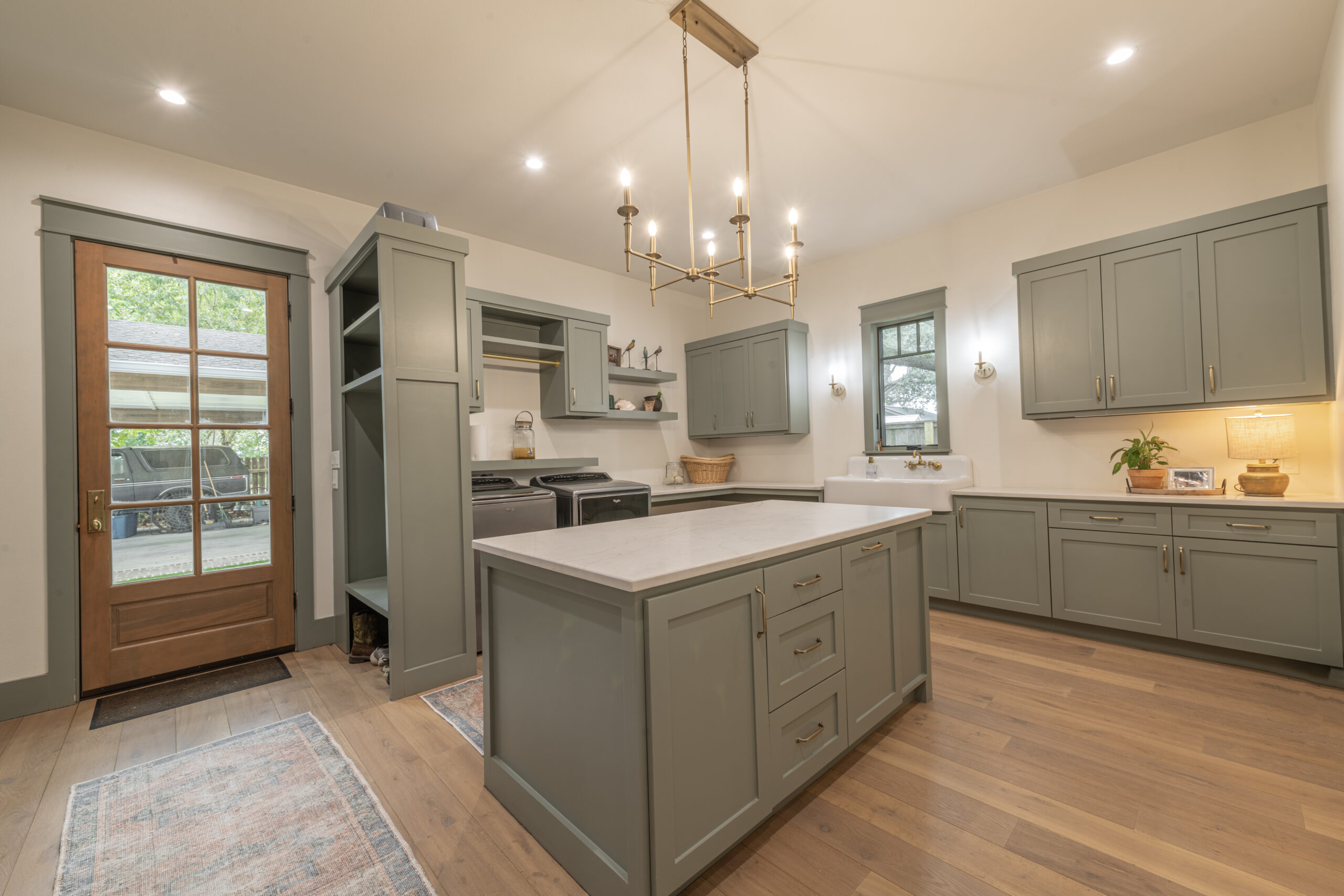 Contractors completing kitchen remodel in Brenham